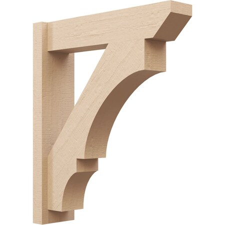 Ekena Millwork 6-in W x 24-in D x 28-in H Balboa Slat Rough Cedar Woodgrain TimberThane Outlooker, Primed Tan OUTUR060X24X28BOA24RCPR